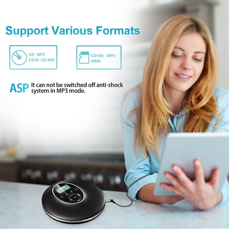 Tragbarer, stoßeitern hifi-musikplayer mit kopfhöreranschluss, cd-Spieler/walkman fürs Auto