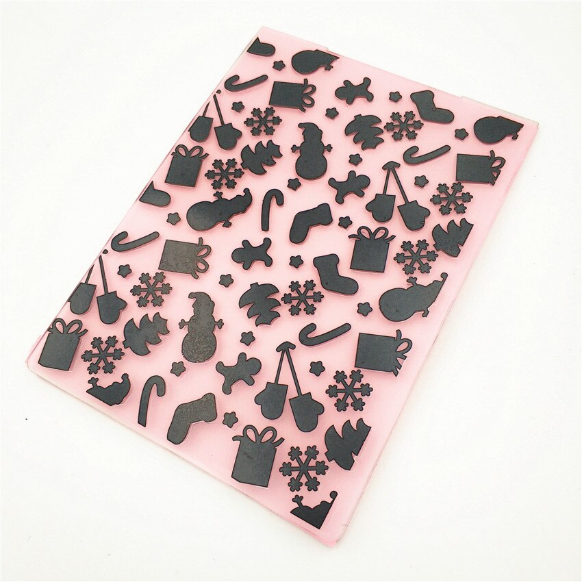 10.5x14.5cm Christmas Embossing folders Plastic bump Scrapbooking DIY Template Fondant indentation Cake Photo Album Card Make