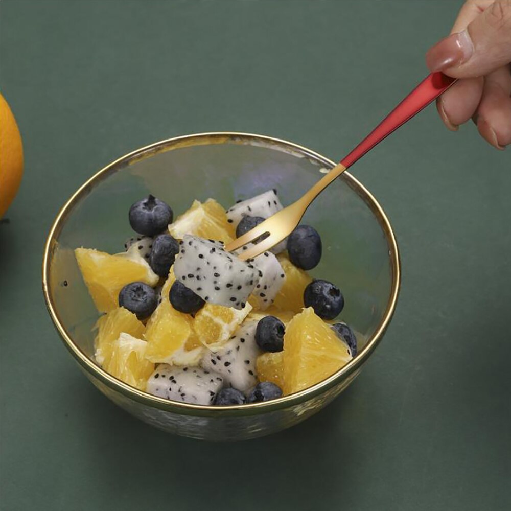 1 Tenedor de fruta original de acero inoxidable de para uso doméstico, postre de fruta, tenedor de pastel de Luna, tenedor de restaurante, tentempié, tenedor de postre