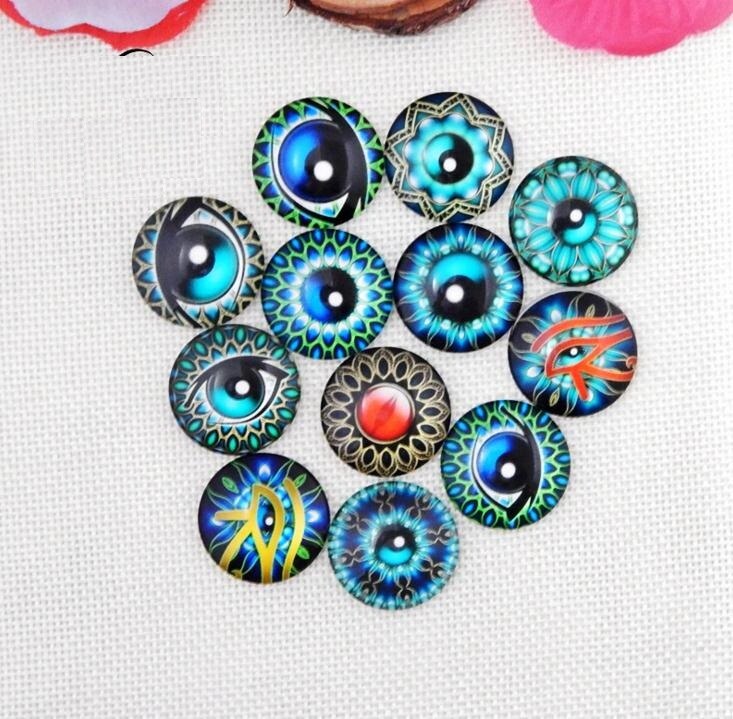 12mm Gem Glass Brads Variety of Animal Eyes POP Jewel Accessories Paper Craft Scrapbook Wedding Supplies Card Valentine DIY: 5
