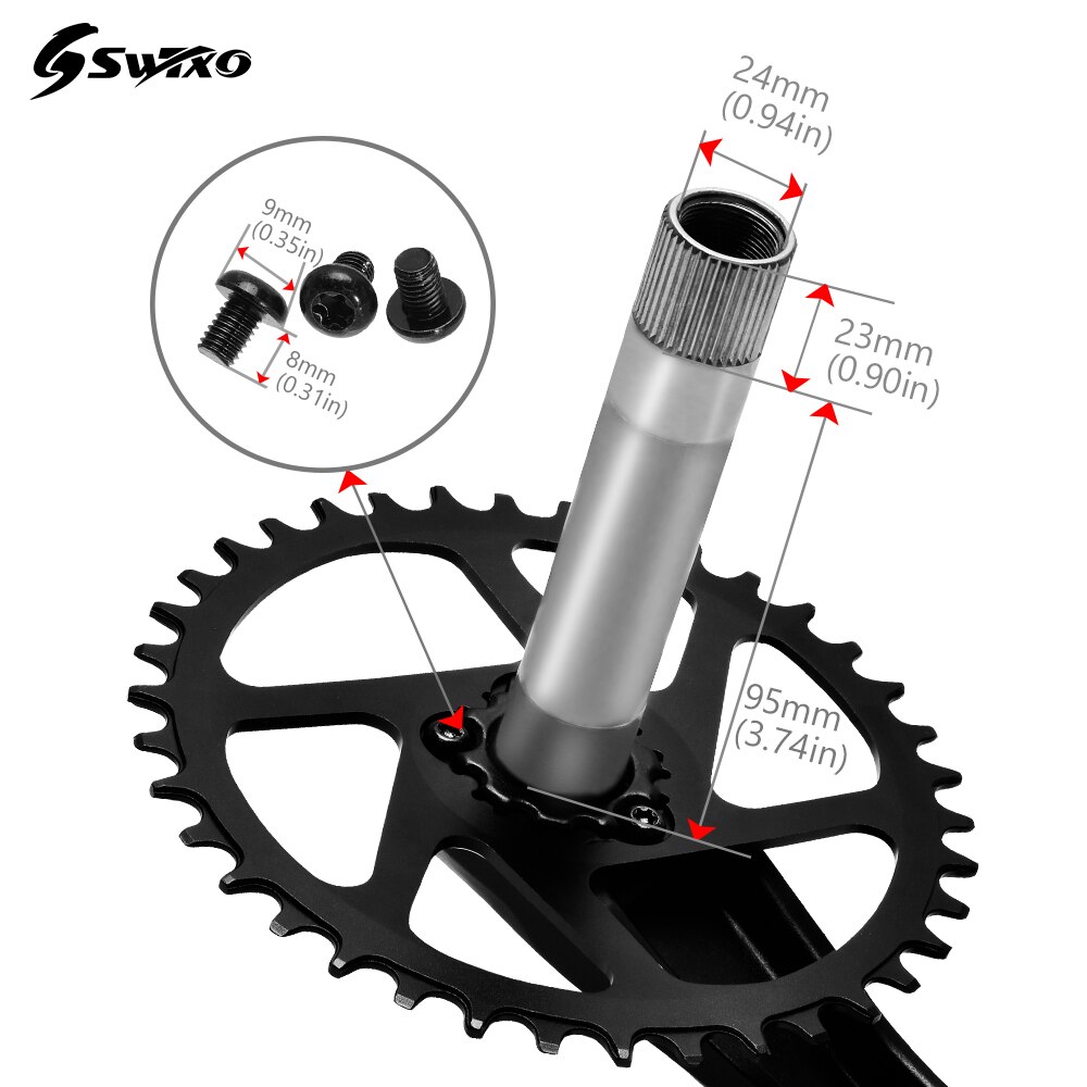 SWTXO MTB Cranks Arms for Bicycle Crankset Bottom Bracket MTB Crank 170/175mm Chainring Crown 32T 34T 36T 38T Teeth for Sram xx1
