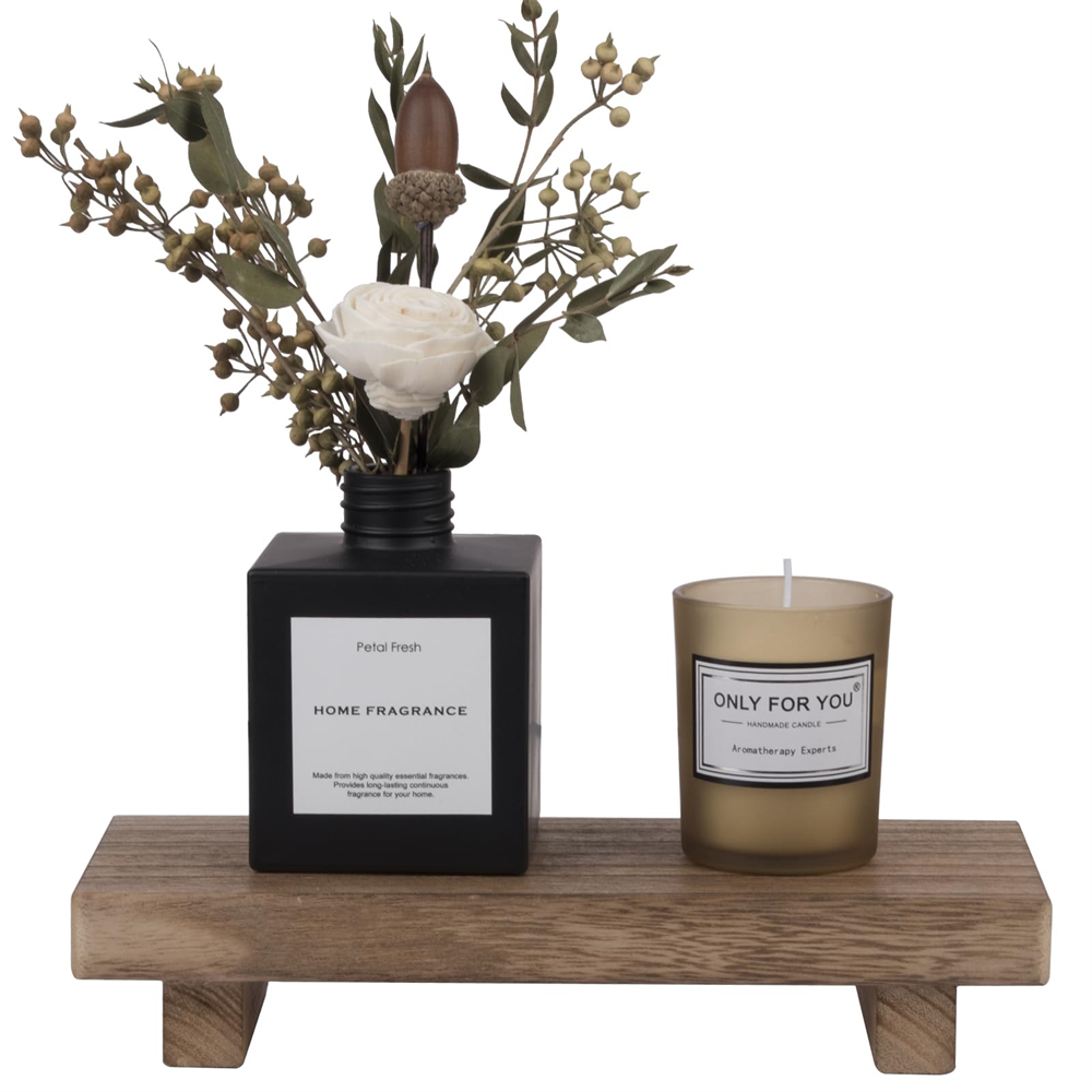 Tresokkelstativ for dekorasjon gårdshus 8.6 cm lite treforhøyer såpestativ fotbrett til stearinlys baderomsbenk: Lysegrå