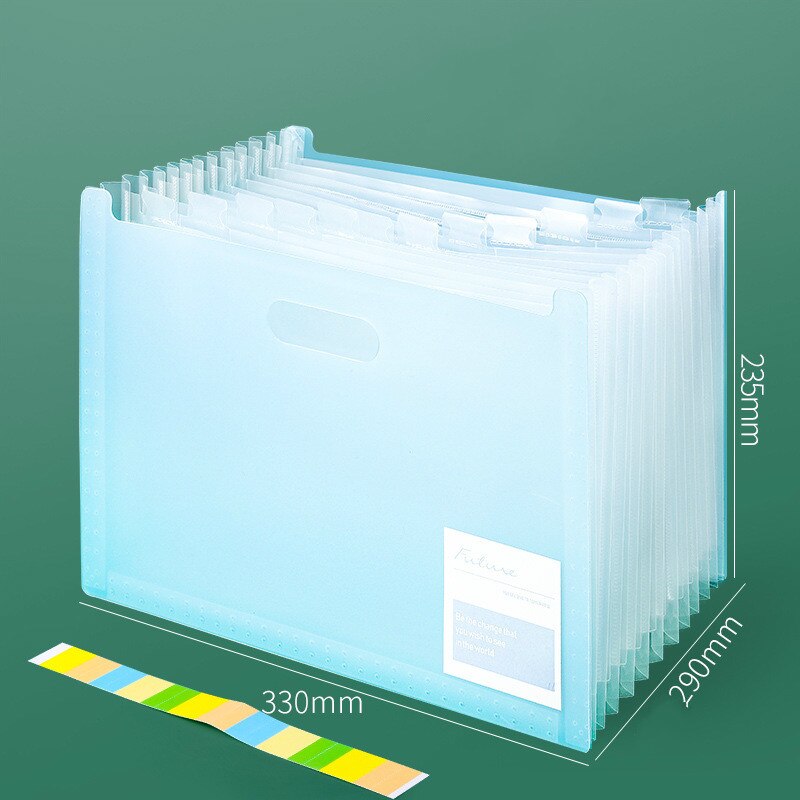 Desk File Folder Document Paper Organizer Storage Holder Multilayer Expanding Box School Office Stationery: B-bule