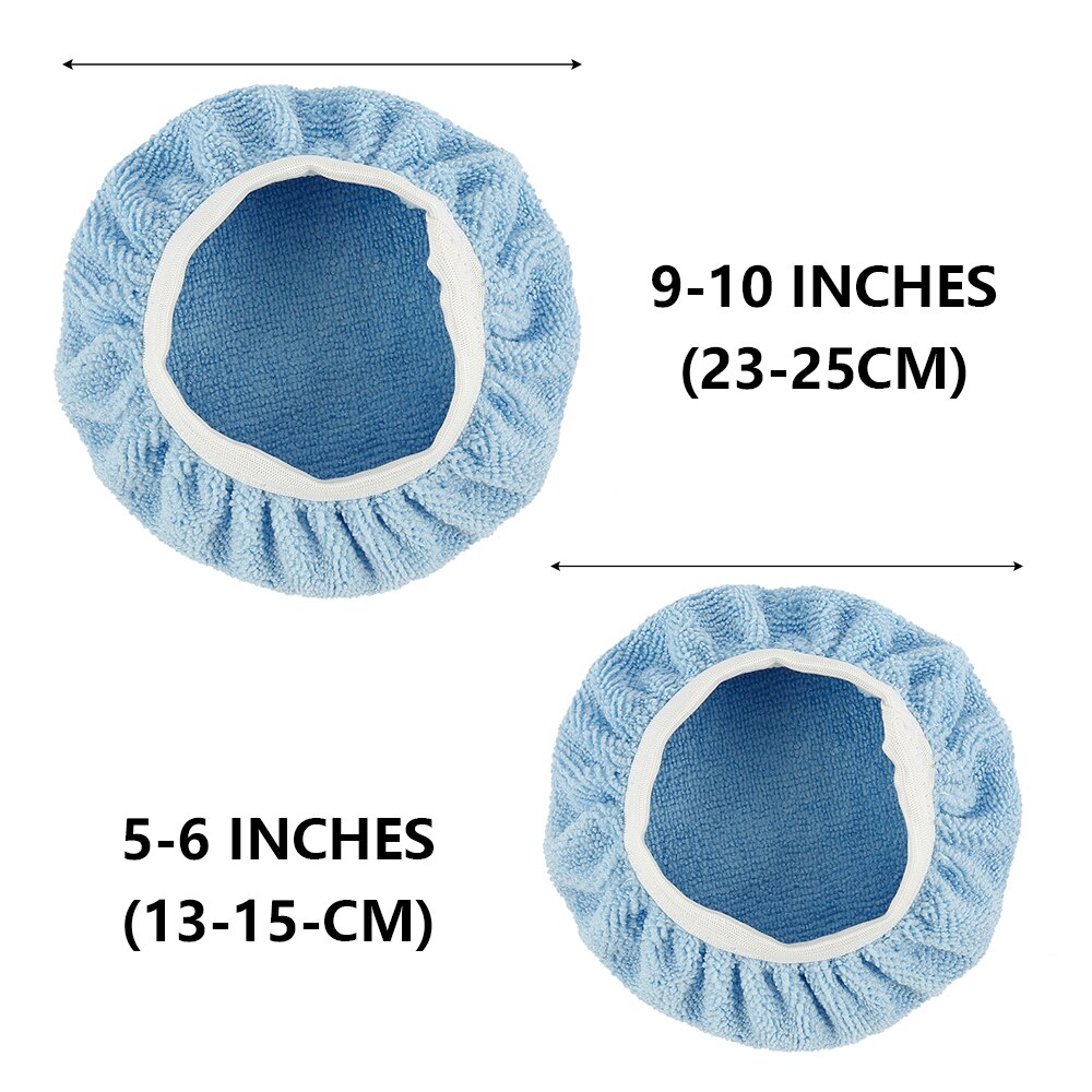 Car Polishing Bonnet Buffer Pad Microfiber Bonnet Polisher Pad Cover for Car Paint Care 5-6" 9-10" 2 Sizes