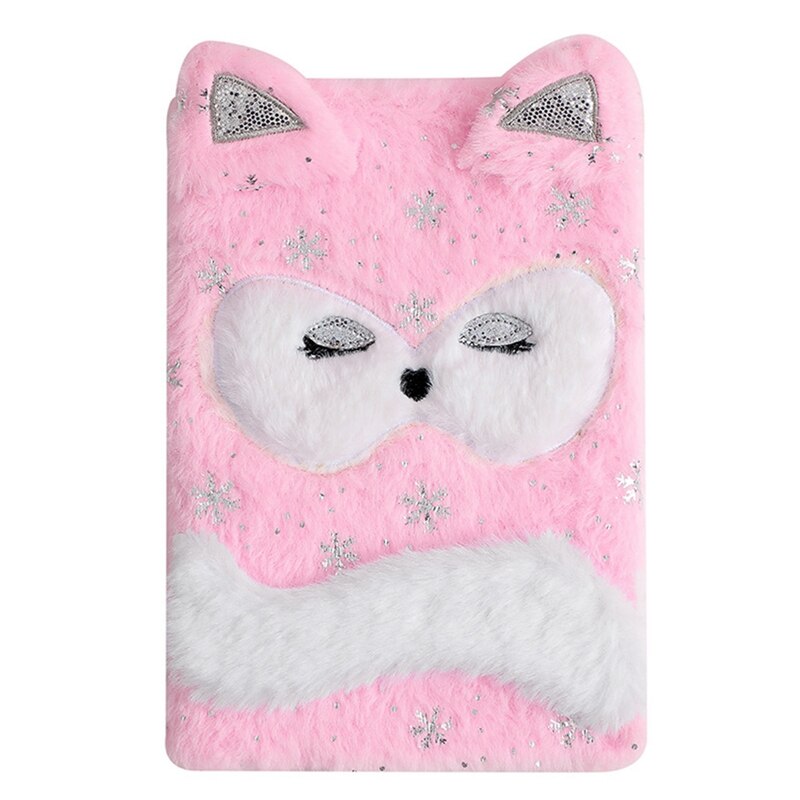 Carnet de notes en peluche chat mignon pour filles, Kawaii, pendentif, porte-clés, chats à fourrure, carnet agenda quotidien, carnet de notes, papeterie: 13