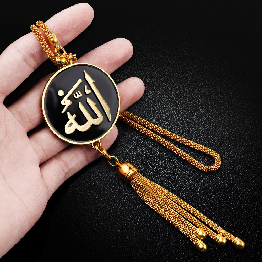 Bil interiør bakspejl arabisk guld-farve muslimsk islamisk gud allah indretning dekoration vedhæng ramadan auto accessorie