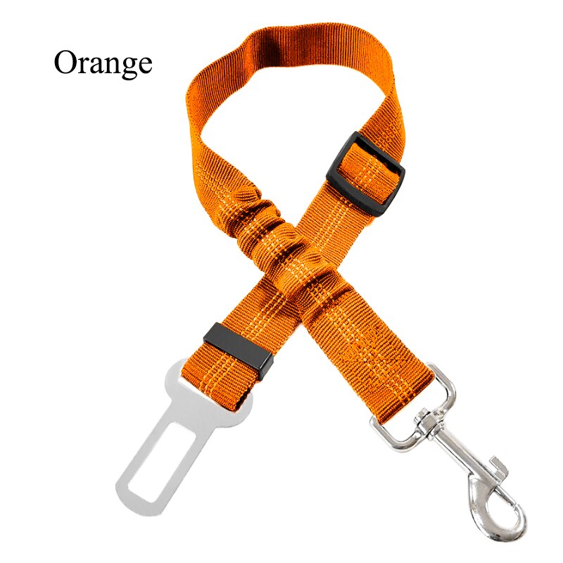 1Pcs Upgraded Adjustable Dogs Seat Belt Dog Car Seatbelt Harness Leads Elastic Reflective Safety Rope Pet Cat Supplies D0011A: D0010A-05-Orange