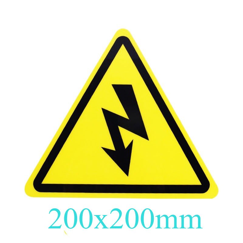 2pc pvc advarselsmærkater selvklæbende etiketter elektrisk stød fare fare meddelelse sikkerhed vandtætte mærker til fare forelektrisk boks: 200 x 200mm