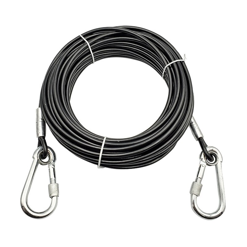 Extra Long Wire Rope Leash For Large Dogs Outdoor Dog Chain Traction Rope About 6-9M 2 Colors 2 Sizes: B / about 9.1