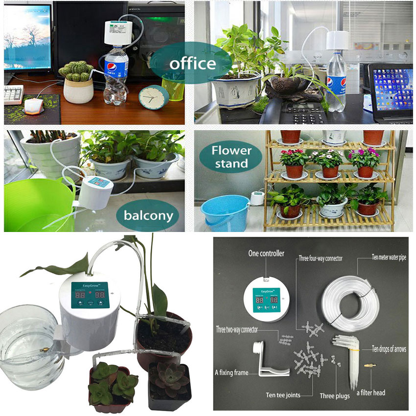 Plant Control Intelligent Garden Automatic Watering Controller Indoor Plants Drip Irrigation Device Water Pump Timer System