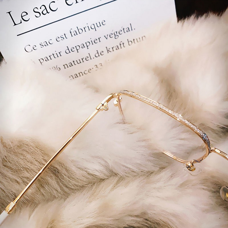 Oversized Anti Blue Light Glasses Men Women Diamond Studded Oversized Square Eyeglasses Computer Goggles Eyewear Glitter Frame