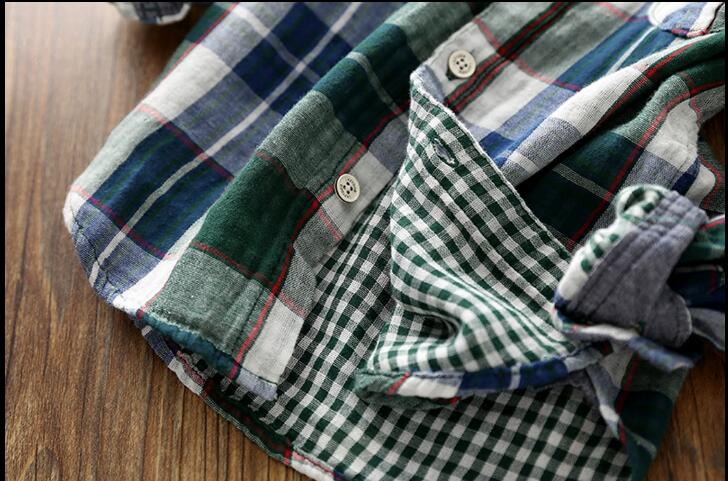 Camisa de gasa de doble capa para niños, camisas informales de manga larga, algodón Natural, ropa superior de primavera, 100%