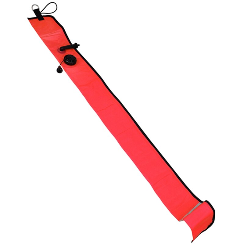 2X 1M Duiken Opblaasbare Smb Oppervlak Signaal Marker Boei Zichtbaarheid Float Signaal Buis Worst, Rood