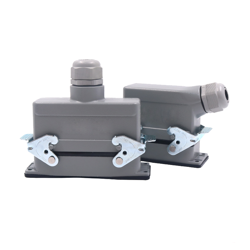 Rectangular Heavy Duty Connectors HDC HE 4 6 8 10 16 20 24 32 48 Core Pin 16A Waterproof Aviation Plug Top Side Line Connector