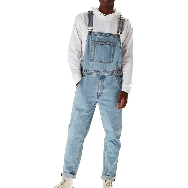 Monos vaqueros para hombre, de otoño, pantalones con tirantes, monos vaqueros para hombre, S-3XL desgastados de gran tamaño, 2022: XXXL