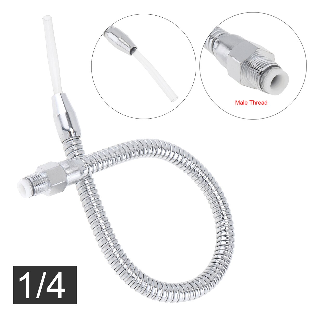 1/2 1/4 3/8 Inch Metal Flexible Water Oil Cooling Tube Pipe with Round Head Nozzle for CNC Machine / Milling / Lathe