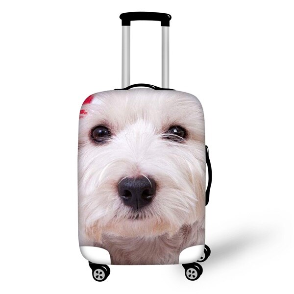 Instantarts west highland white terrier print kuffert beskyttelsesbetræk elastiske bagagebetræk gælder for 18-30 tommer rejsetaske: H10692- / Xl