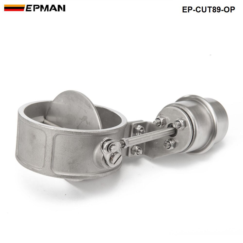 Exhaust Control Valve Set With Vacuum Actuator CUTOUT 89mm Pipe OPEN STYLE with Wireless Remote Controller EP-CUT89-OP-DZ