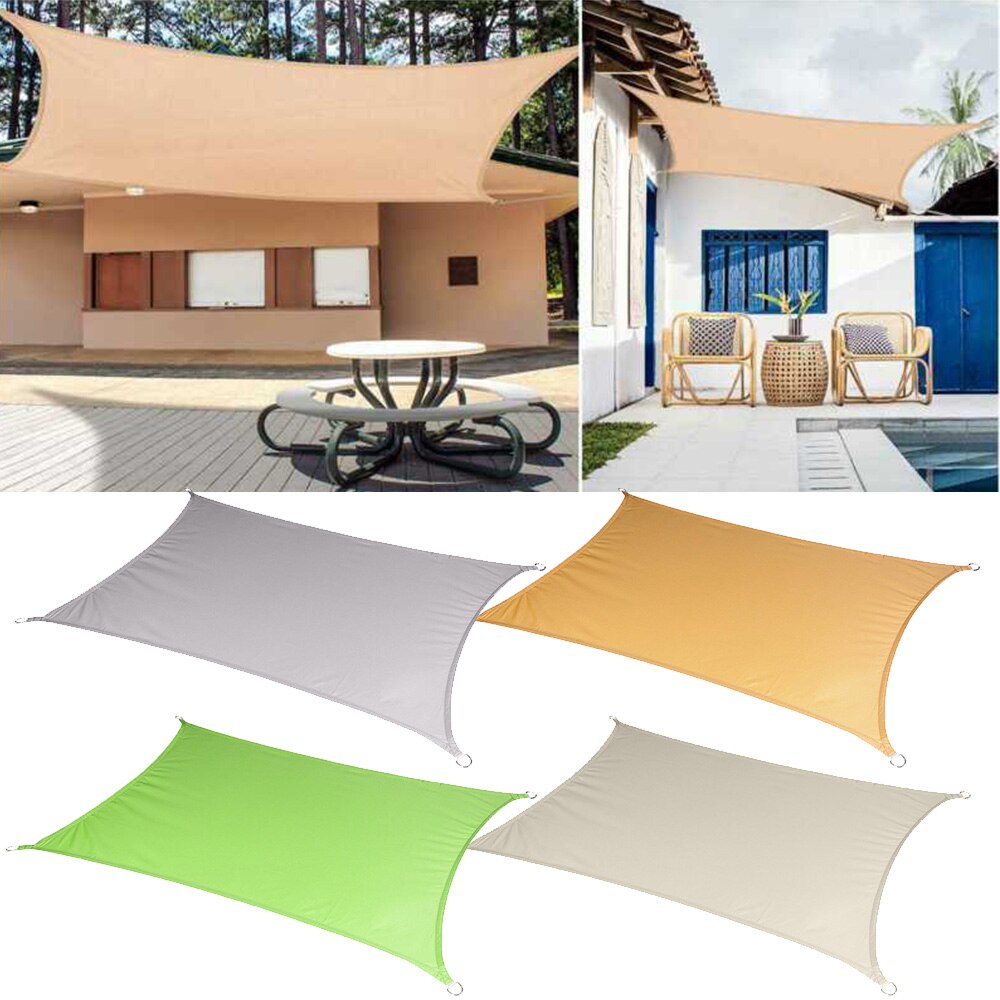 Sun Shade Sail Waterproof UV Block Awning Sun Shading Net Outdoor Sun Shelter for Patio Pool Garden Yard Lawn Carport