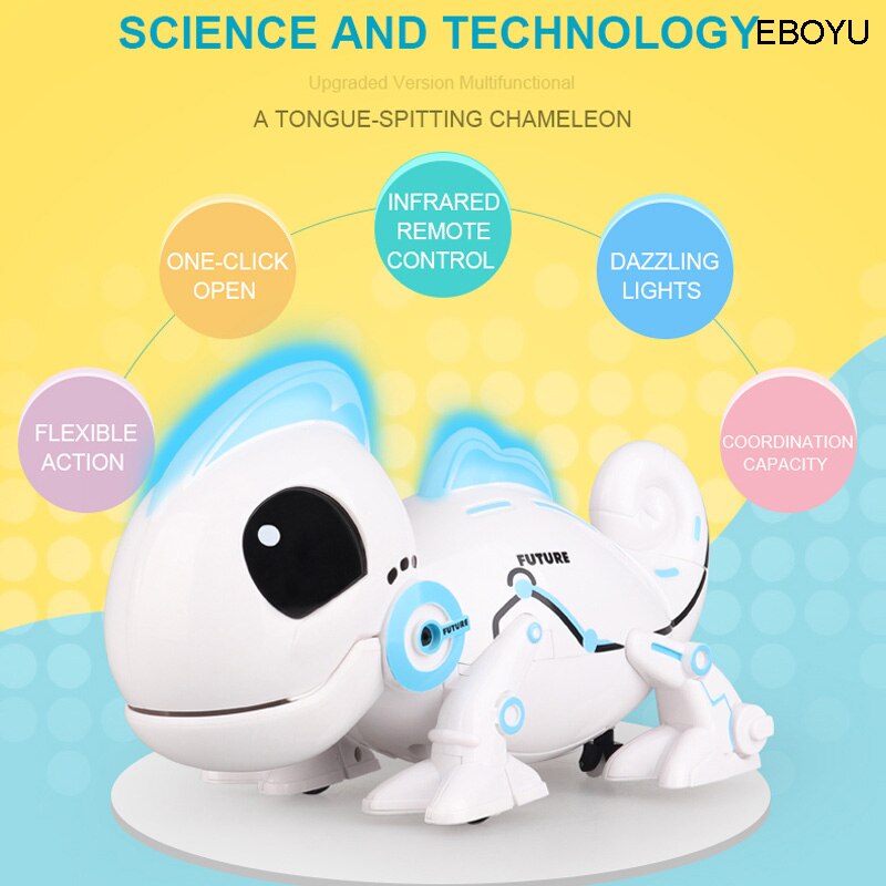 Jxd a010 rc robotic chameleon toy with multi color vicedeal