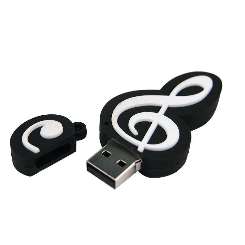 Cartoon muzieknoot usb-stick siliconen flash drsk 64gb pendrive 32gb 128mb cle usb-stick 2.0 voor kinderen: 4gb / Stijl 1