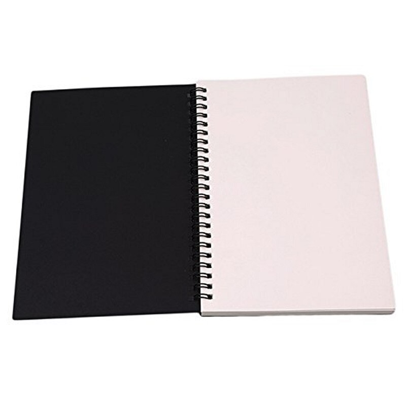 XRHYY Retro Spiral Coil Notebook Kraft Blank Sketchbook for Drawing Painting Graffiti Sketch Book Memo Pad Office And School: Black-Large