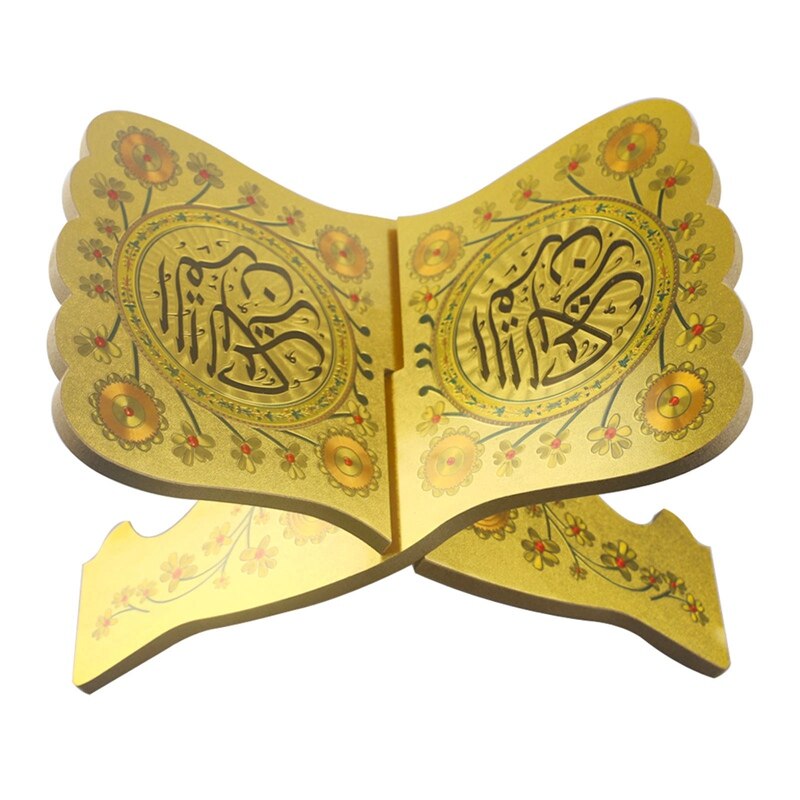 Wooden Eid Al-Fitr Islamic Book Shelf Bible Frame Kuran Quran Koran Holy Book Stand Holder Shelf Rehal Islam Home Decoration: H03