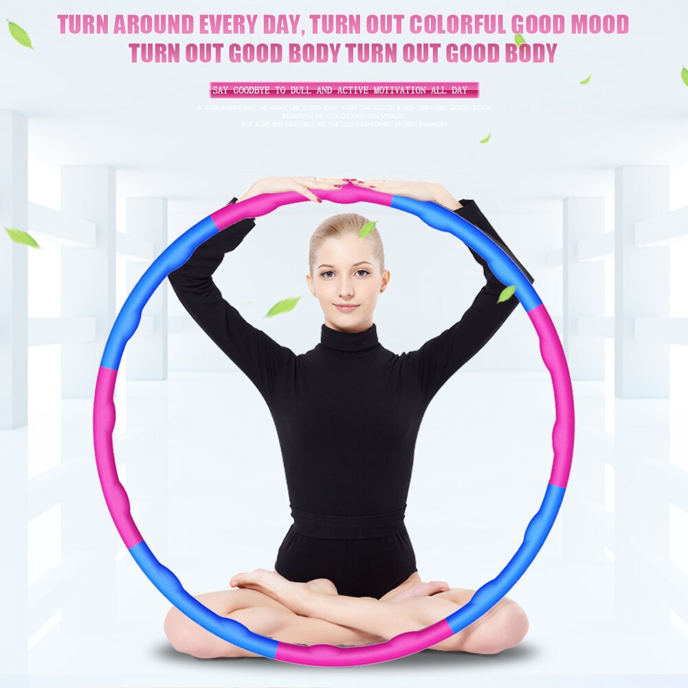 Multicolor Safety Fitness Hoop Removable Fitness Sport Hoop Foam Padded Gymnastic Hoop With Tape Measure Exercise Burns Fat