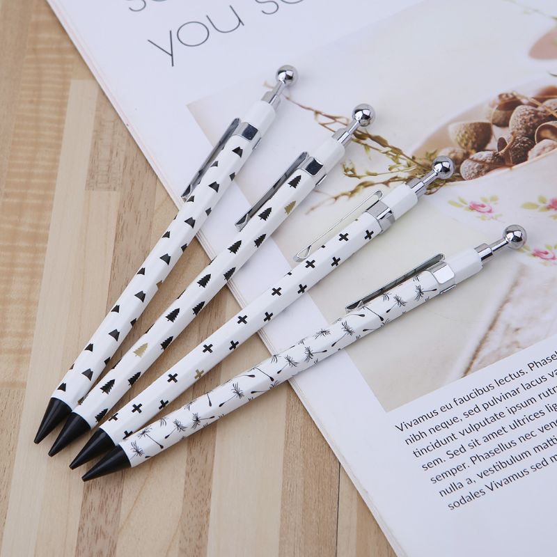 Lápiz para escribir a Presión Automático, mecánico, de puntos simples, negro y blanco, material escolar y de oficina, artículos de papelería, para estudiantes