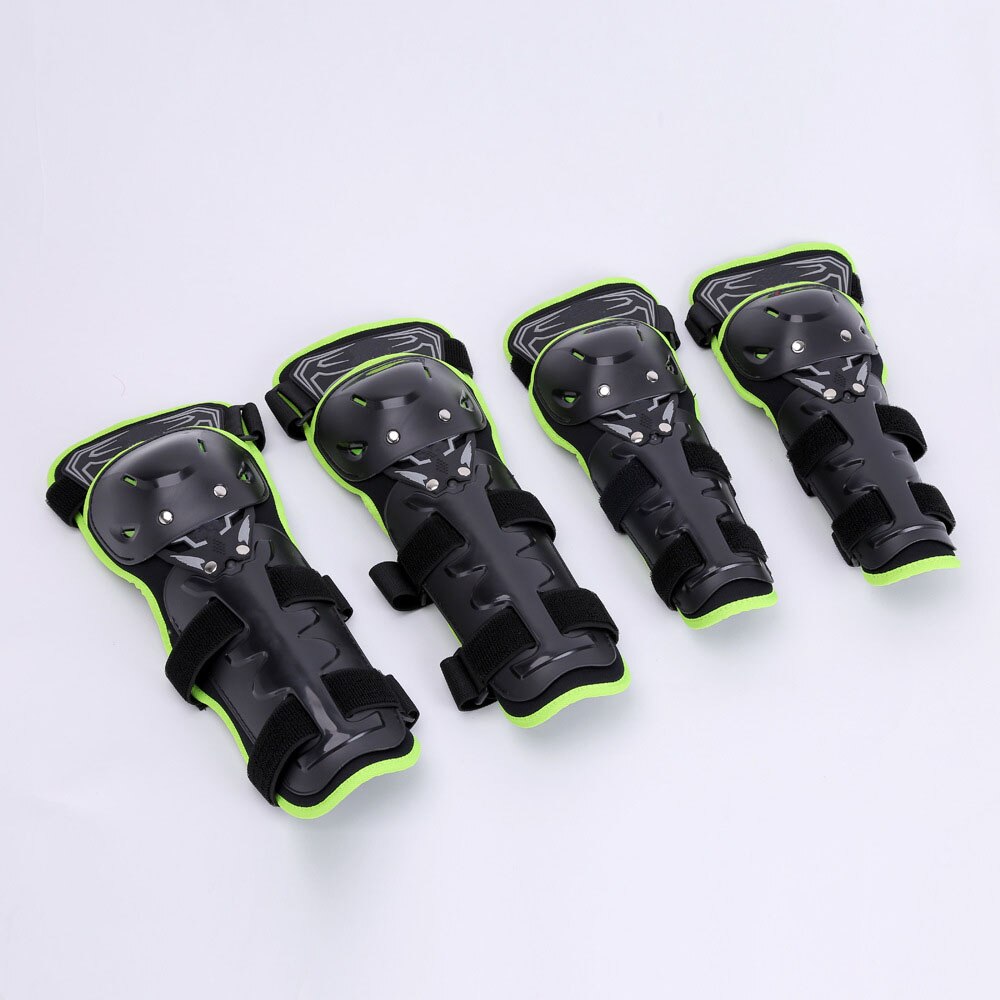 Motocross off-road knæbeskytter panser til voksne pe hård skal anti impact knæbeskytter ridning skiløb skøjteløb knæ panser: Grøn knæalbue