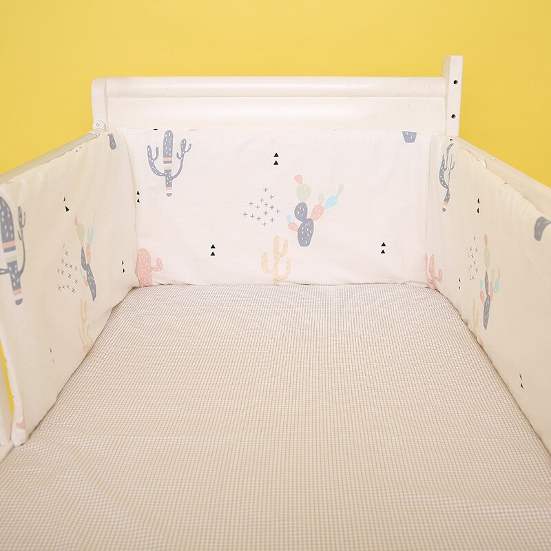 U-Shaped Baby Bed Crib Bumper Detachable Cotton Newborn Bed Bumpers 180cm Length Infant Safe Fence Line Cot Protector Cushion: xian ren zhang