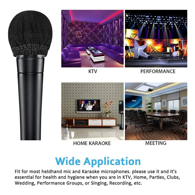 Capuchon de protection de Microphone à main jetable, 100 pièces, housse de Microphone Musical pour KTV, barre de karaoké, Etc.