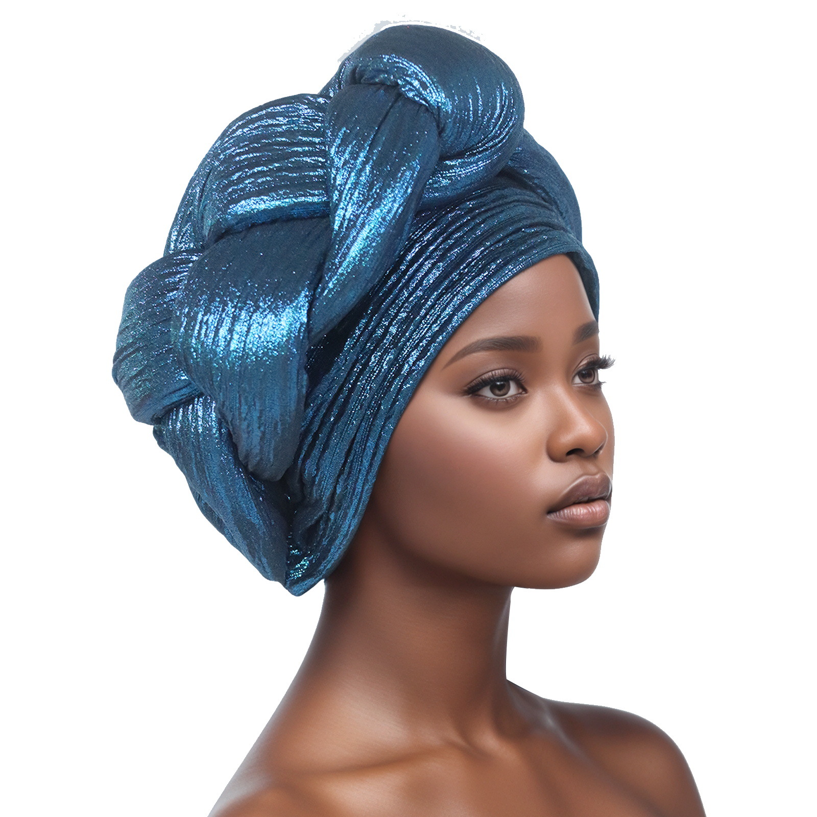 Exaggerated Big Braid Turban Cap for Women African Lady Head Wraps Nigeria Autogele Headtie Wedding Party Headgear Turbante: Light Coffee