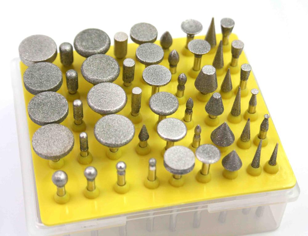 3.17Mm Diamant Slijpen Bits 50 Stuks Gegalvaniseerde Diamant Bit Dremel Polijsten Hoofd Slijpen Burr Voor Dremel Boor Gereedschap: A pack