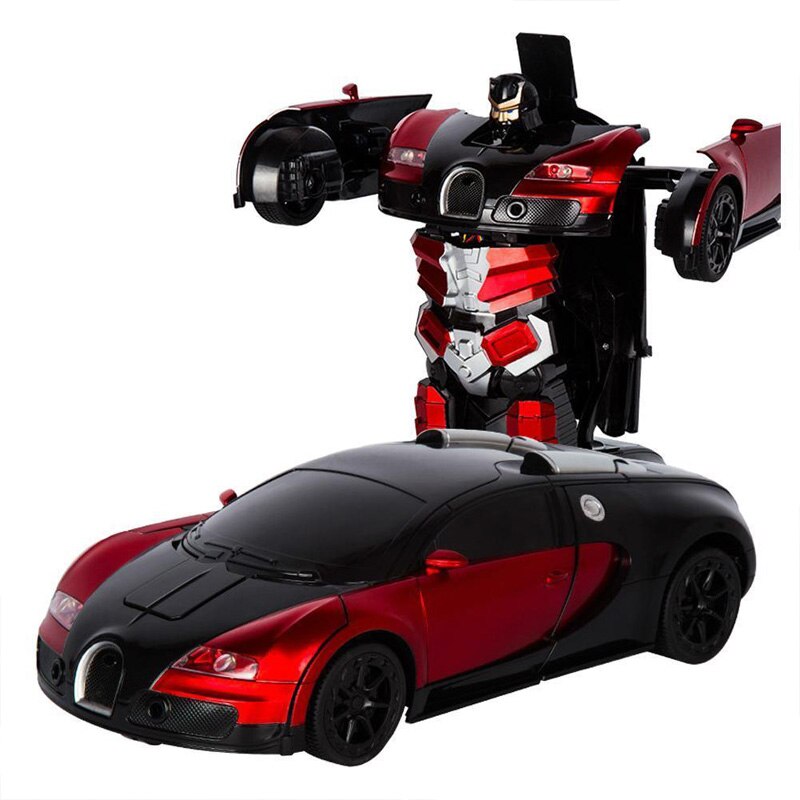 2,4g Transforming Bugatti Induktion Verformung RC Autos RC Fernbedienung Verformung Auto In Licht Elektrische Roboter Spielzeug: Red