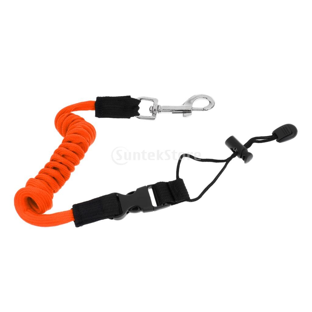 140cm sécurité élastique Kayak canoë pagaie laisse attache élastique bateau canne à pêche pôle sécurisé lanière enroulé cordon cravate corde: Orange