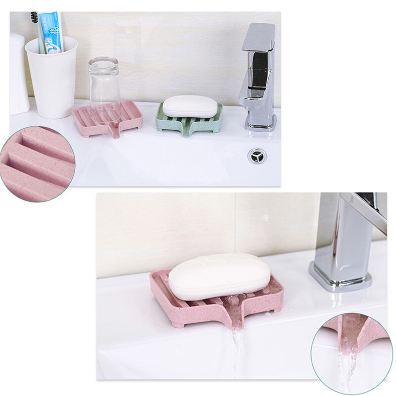 1pcs Drainage Soap Dish Storage Box Bathroom Draining Soap Box Kitchen Soap Dish Tub Sponge Storage Cup Rack Soap Holder Set