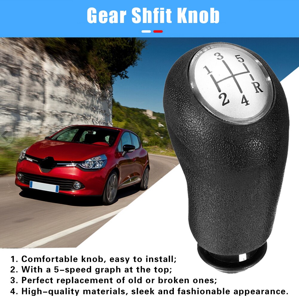 5 Speed Gear Shift Knob Replacement Easily Installation Personal Car Elements for Renault Clio III Megane II Scenic II