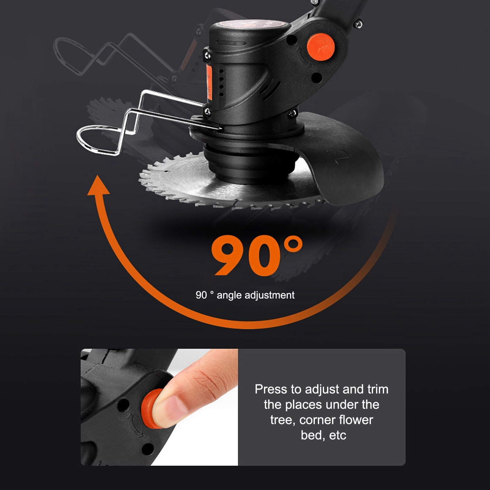 450W Foldable Electric Grass Trimmer Cordless Handheld Lawn Mower Hedge Trimmer Garden Agricultural Power Pruning Weeding Tool