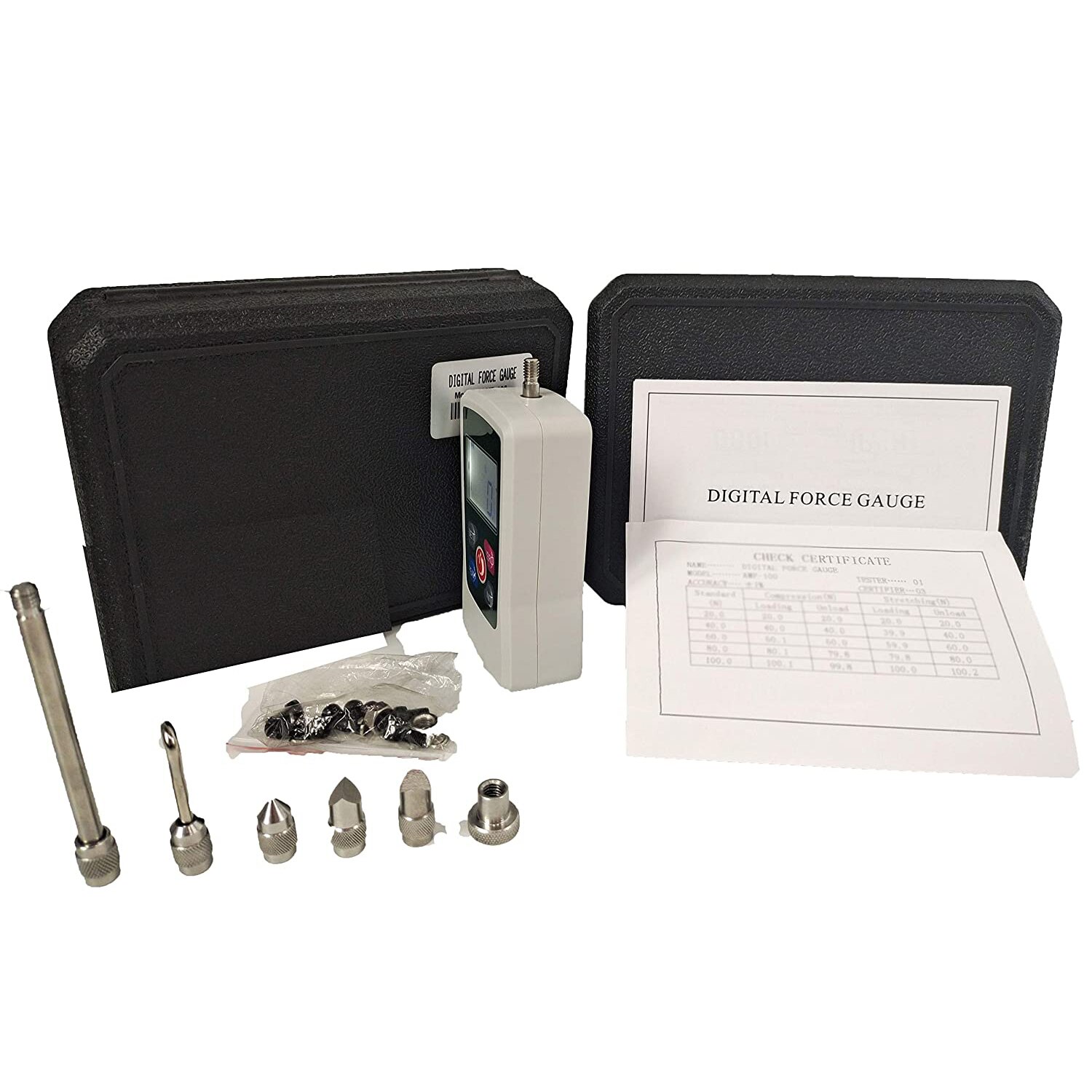 Digital Force Gauge Push Pull Gauge Tester Dynamometer 20N with 4 Measurement Units N kg lb Oz