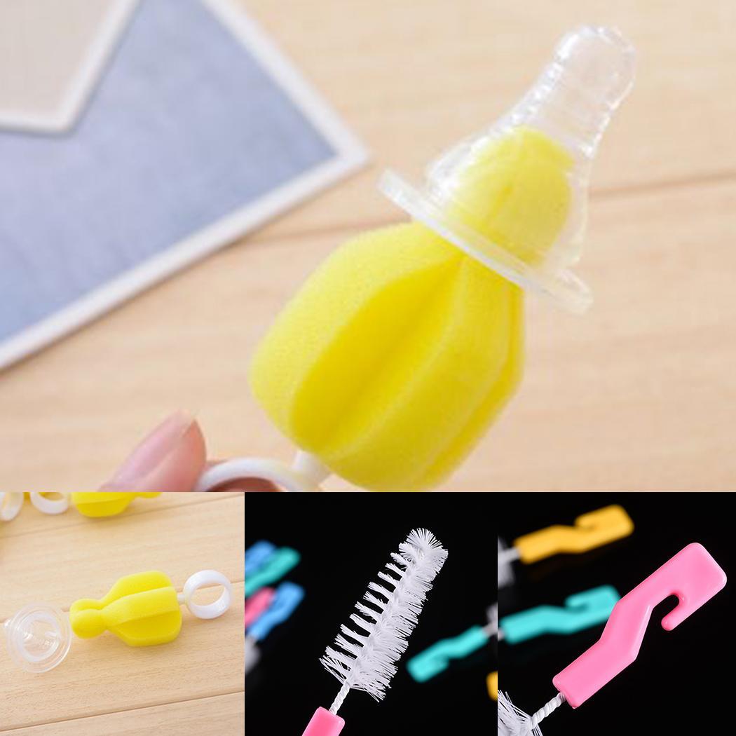 Baby Milk Bottle Nipple Nozzle Spout Tube Sponge Random Nylon Brush, Cleaning Brush