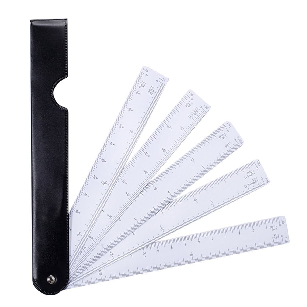Fan-shaped ruler 5 set scale multi-function fan-shaped scale