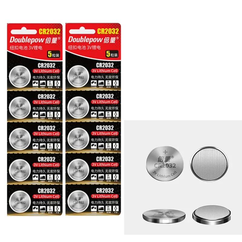 CR2032 Button Battery 3V Lithium Battery for Remote Control Calculator Watch Motherboard Car Key Button Cell Battery