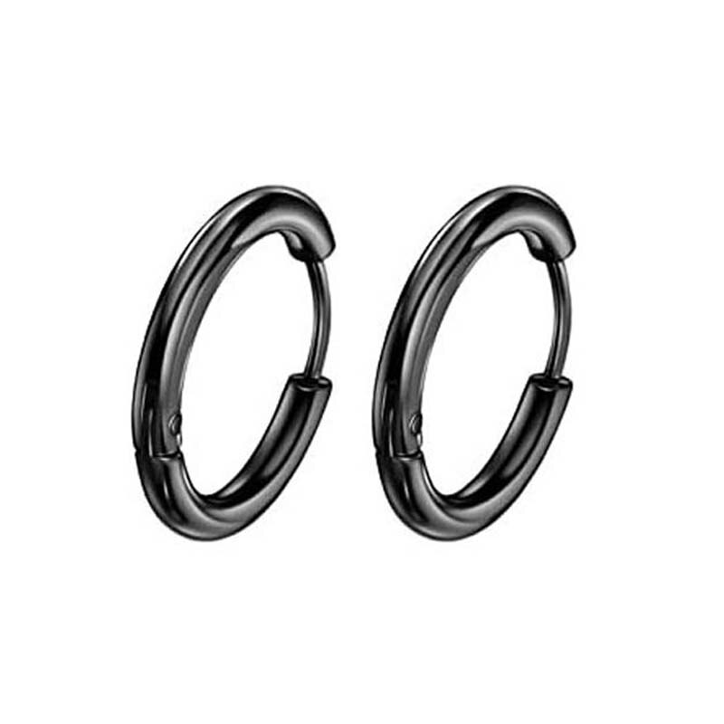 1 Pair Black Stud Earrings Mens Earrings Stainless Steel Black Earrings for Men Women Jewelry Piercing Hoop Earrings Set: Style 10