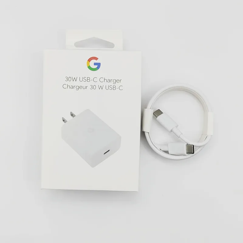 Cargador USB-C rápido PD de 30W para Google Pixel 9A 8A 7A 6A 5 Adaptador de carga de pared Compatible con dispositivos USB-C Cable USB C a C de 1M: AU