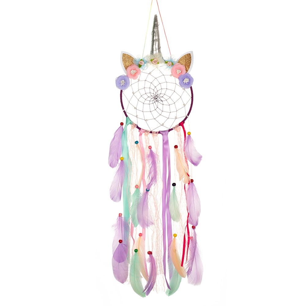 Jednorożec łapacz snów dekoracja sypialnia wystrój pokoju dla dziewczynek dzieci dziecko hak robić zawieszania na ścianie dekoracja pokoju dziecięcego Dreamcatcher