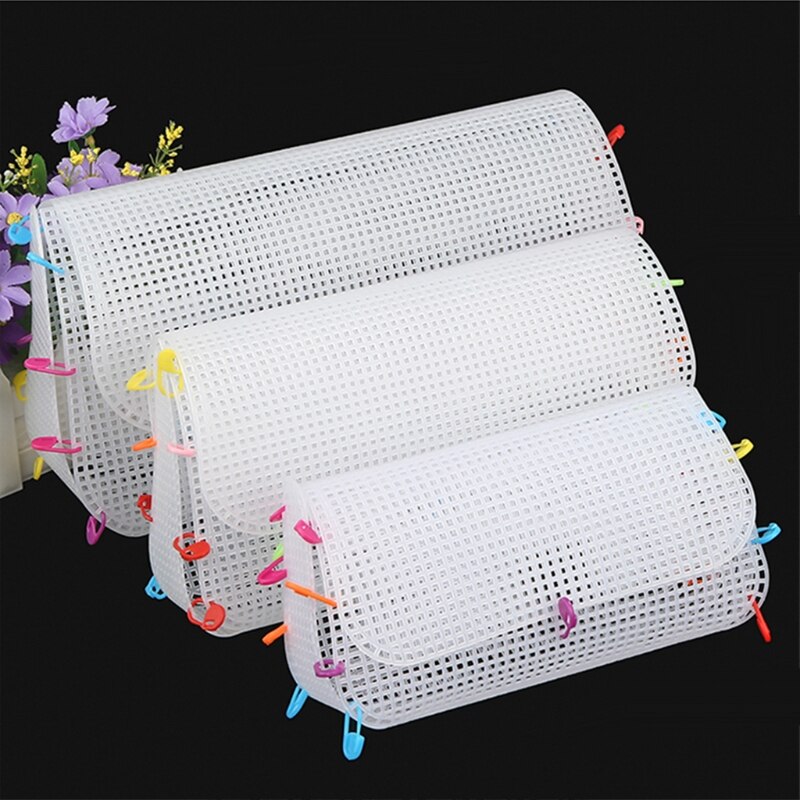 Plastic Mesh Cloth DIY Purse Frame Bag Making Special-shaped Clear Grid Shaping Sheet Hand Woven Mesh Sheets