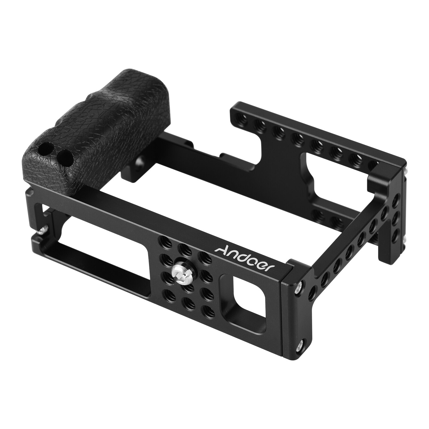 Andoer Aluminum Alloy Camera Cage Video Stabilizer with Cold Shoe Mount 1/4 Inch Screw Holes Compatible with SIGMA FP Camera