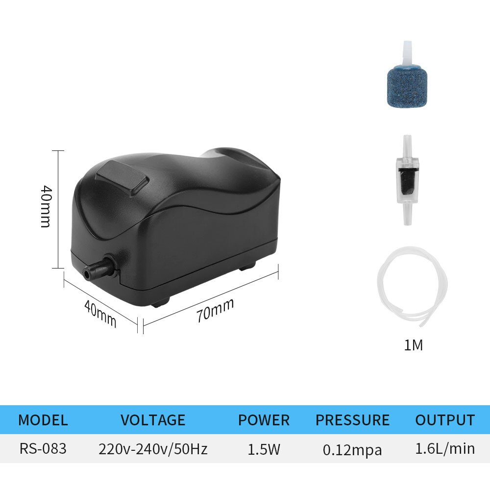 RS-081/082 RS-083/086 Aquarium Kleine Beluchter Pomp Aquarium Zuurstof Pomp Dubbele/Enkel Gat Zuurstof Pomp stille En Praktische: RS-083 Accessories