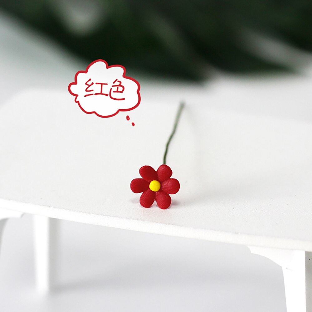 2pcs 1/12 Dollhouse Miniature Accessories Mini Resin Daisy Simulation Flower Model Toys for Doll House Decoration ob11: D 2pcs